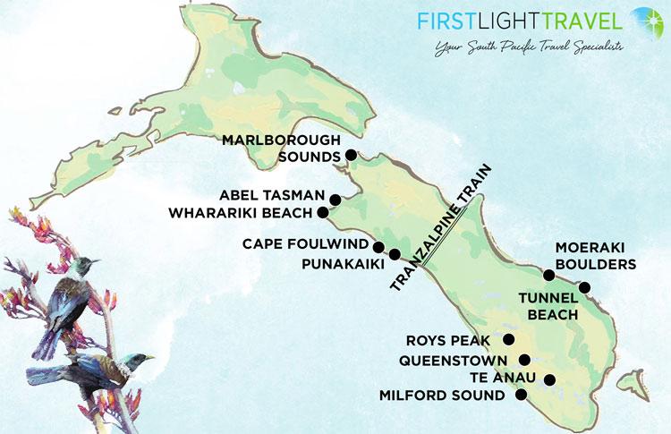 South Island Map