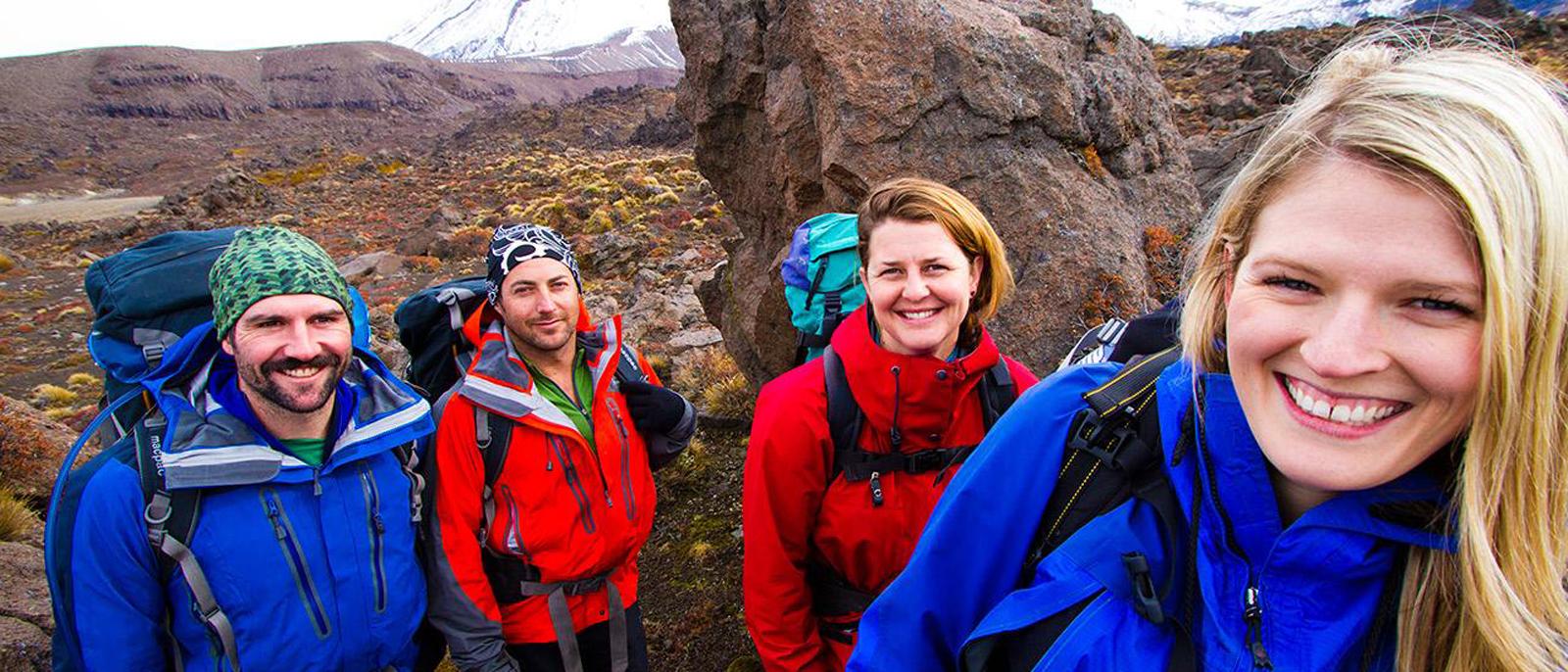 Happy, Smiley hikers.