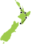 Tour Map: North Island Birding and Wildlife Tour