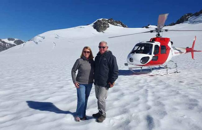 Helicopter glacier landing