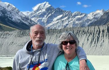 Margaret at Tasman Glacier