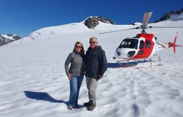 Helicopter glacier landing