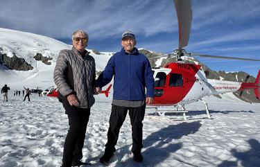 Glacier helicopter landing