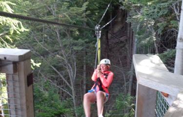 Speeding down a Zipline