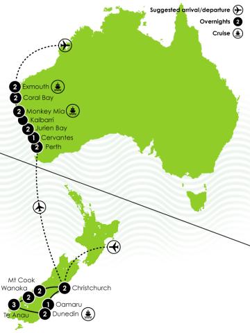23 Day Pacific Explorer Large Map