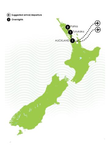 Tour Map: 5 Day Enchanting Northland
